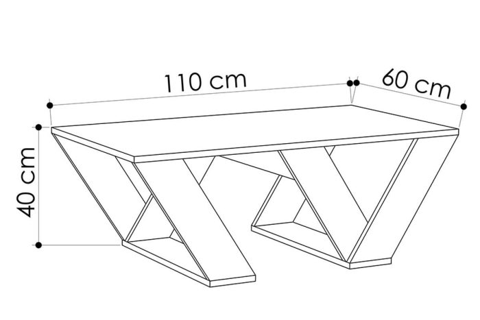 Τραπέζι σαλονιού PIPRA pakoworld σε χρώμα λευκό 110x60x40-3