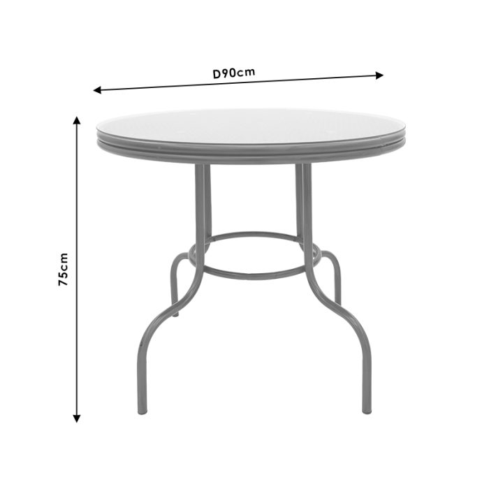 Τραπέζι Paula pakoworld μέταλλο-pe rattan καφέ Φ90x75εκ-3