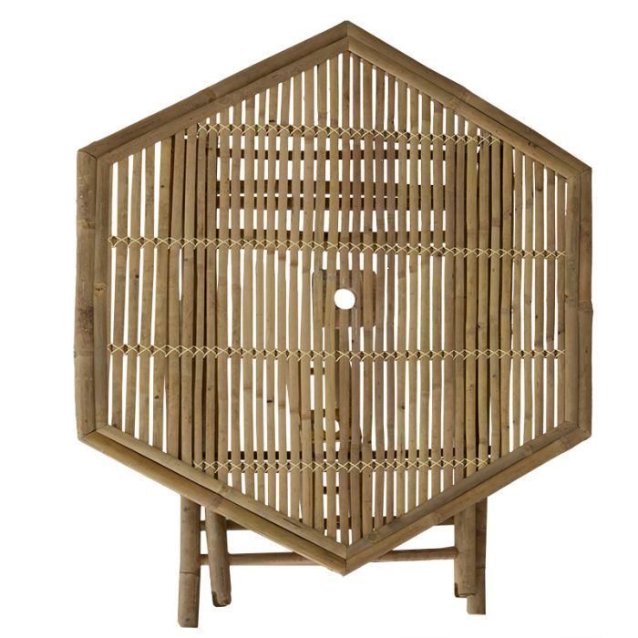 Τραπέζι Nando pakoworld πτυσσόμενο bamboo φυσικό 114x100x75εκ-4