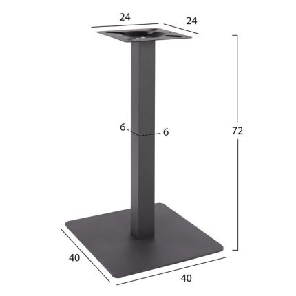 ΒΑΣΗ ΜΕΤΑΛΛΙΚΗ ΓΚΡΙ 40X40X72Υεκ. HM414.20-2