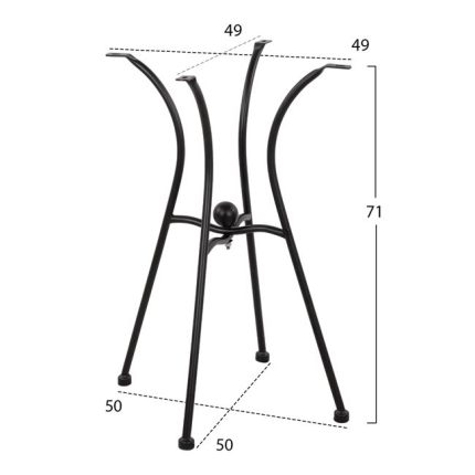 ΒΑΣΗ ΜΕΤΑΛΛΙΚΗ HM466 4NYXH ΣΕ ΜΑΥΡΟ ΧΡΩΜΑ 50x50 cm.-2