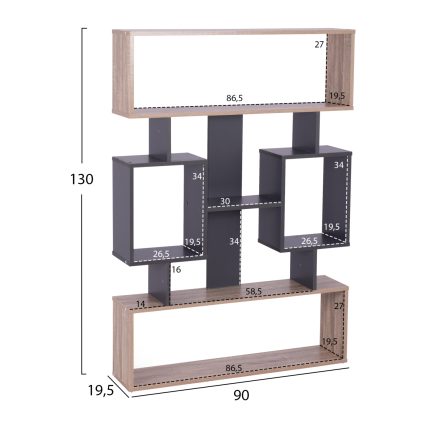 ΒΙΒΛΙΟΘΗΚΗ CHANDLER HM8769.02 90X19.5X130  ΓΚΡΙ-2