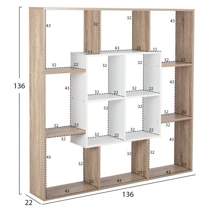 ΒΙΒΛΙΟΘΗΚΗ BRODY HM8771.01 136X22X136 ΛΕΥΚΟ-2