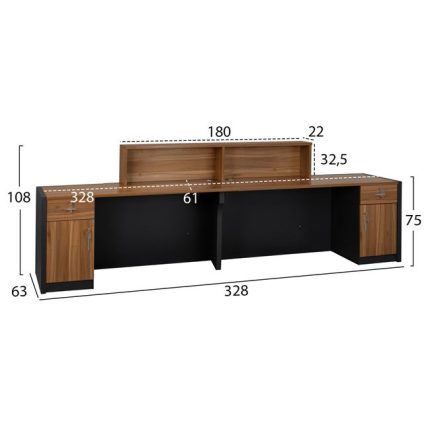 ΕΠΑΓΓΕΛΜΑΤΙΚΟ ΓΡΑΦΕΙΟ ΥΠΟΔΟΧΗΣ SUPREME 328X63X108 HM2359-2