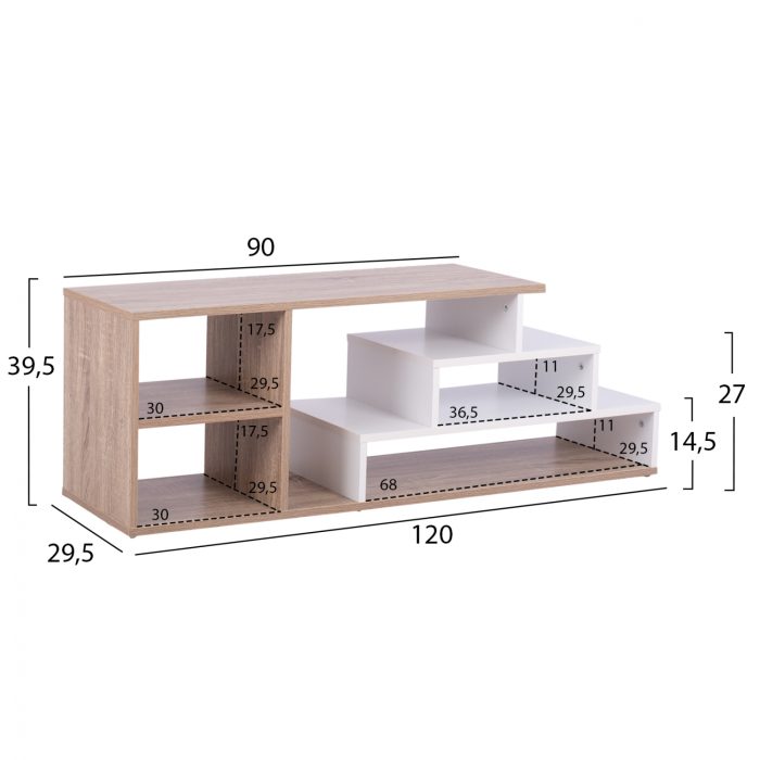 ΕΠΙΠΛΟ TV HUGH HM8764.01 120X29.5X39.5Y εκ. SONAMA  ΛΕΥΚΟ-2