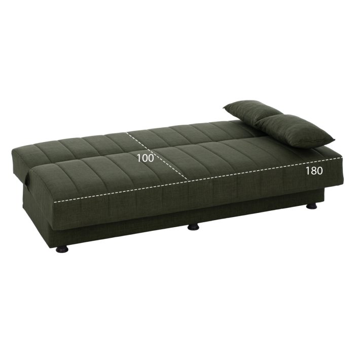 ΚΑΝΑΠΕΣ ΚΡΕΒΑΤΙ ANDRI ΤΡΙΘΕΣΙΟΣ DARK OLIVE HM3239.05 180x72x77 εκ.-3