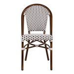 ΚΑΡΕΚΛΑ BISTRO ΑΛΟΥΜΙΝΙΟΥ BAMBOO LOOK ΜΕ ΛΕΥΚΟ-ΜΑΥΡΟ RATTAN HM5566.01 45x54x90Υεκ.-3