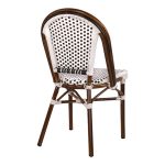 ΚΑΡΕΚΛΑ BISTRO ΑΛΟΥΜΙΝΙΟΥ BAMBOO LOOK ΜΕ ΛΕΥΚΟ-ΜΑΥΡΟ RATTAN HM5566.01 45x54x90Υεκ.-5