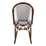 ΚΑΡΕΚΛΑ BISTRO ΑΛΟΥΜΙΝΙΟΥ BAMBOO LOOK ΜΕ ΛΕΥΚΟ-ΜΑΥΡΟ RATTAN HM5566.01 45x54x90Υεκ.-6