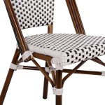 ΚΑΡΕΚΛΑ BISTRO ΑΛΟΥΜΙΝΙΟΥ BAMBOO LOOK ΜΕ ΛΕΥΚΟ-ΜΑΥΡΟ RATTAN HM5566.01 45x54x90Υεκ.-7