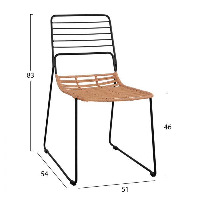 ΚΑΡΕΚΛΑ ΜΕΤΑΛΛΙΚΗ ALLEGRA HM5694 ΜΕ WICKER ΜΠΕΖ 51x54x83Υ εκ.-2