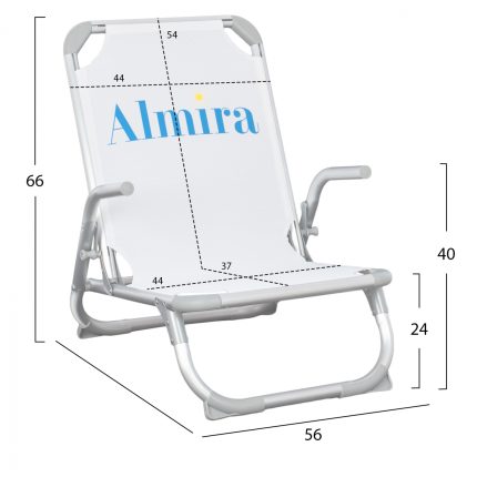 ΚΑΡΕΚΛΑΚΙ ΠΑΡΑΛΙΑΣ ΨΗΛΗ ΠΛΑΤΗ ALMIRA HM5053.03 ΒΑΡΕΩΣ ΤΥΠΟΥ ΛΕΥΚΟ ΑΛΟΥΜΙΝΙΟΥ 56x70x66 εκ.-2