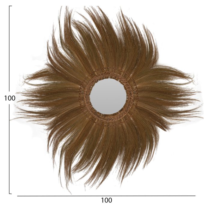 ΚΑΘΡΕΠΤΗΣ ΣΤΡΟΓΓΥΛΟΣ ΜΕ ΠΛΑΙΣΙΟ ΦΛΟΙΟ ΜΠΑΝΑΝΑΣ ΣΕ ΧΡΩΜΑ ΦΥΣΙΚΟ 100x4x100 ΕΚ.HM7735-2