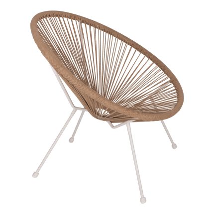 ΠΟΛΥΘΡΟΝΑ ACAPULCO Τ. ΦΩΛΙΑ ΜΕΤΑΛΛΟ ΛΕΥΚΟ ΜΕ TWISTED WICKER HM5871.02 70x73x79 εκ.