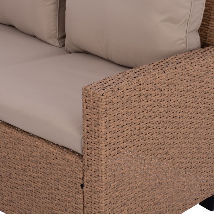 ΣΕΤ ΣΑΛΟΝΙ ΓΩΝΙΑ ΜΕ ΚΑΦΕ WICKER HM5756.02-4