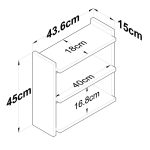 Ραφιέρα Anthia pakoworld καρυδί-λευκό 43.5x15x45εκ-6