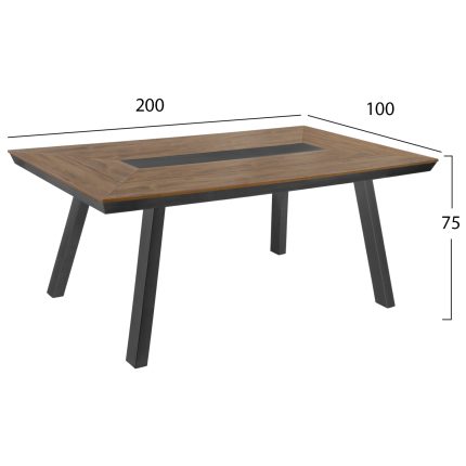 ΤΡΑΠΕΖΙ ΑΛΟΥΜΙΝΙΟΥ TABER ΜΕ POLYWOOD 200X94 ΓΚΡΙ HM5131.12-2