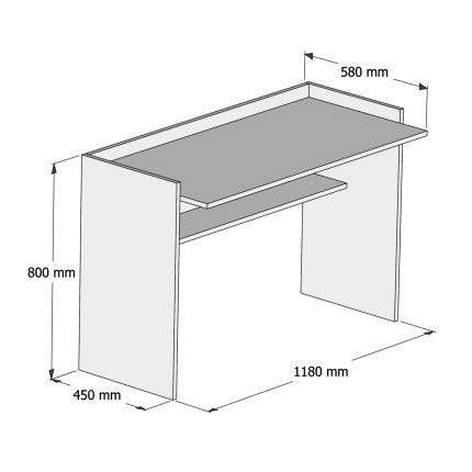 ΓΡΑΦΕΙΟ ΜΕΛΑΜΙΝΗΣ SONAMA ΛΕΥΚΟ 118x58x80Υεκ.HM9227.12-2