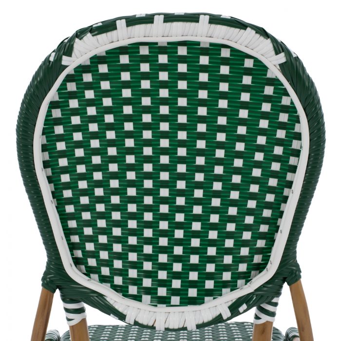 ΚΑΡΕΚΛΑ ΑΛΟΥΜΙΝΙΟΥ BAMBOO LOOK ΜΕ WICKER ΠΡΑΣΙΝΟ ΛΕΥΚΟ HM5792.01 47x55x98 εκ.-7