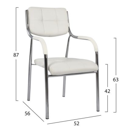 ΚΑΡΕΚΛΑ OBERON ΓΡΑΦΕΙΟΥ HM1018.02 ΑΣΠΡΟ PU 52x56x87 Y εκ.-2