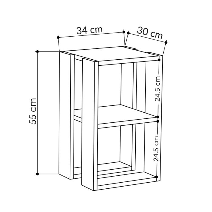 Κομοδίνο Passion pakoworld λευκό 34x30x55εκ-3