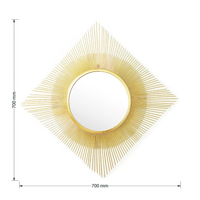 Καθρέπτης Sunshine pakoworld χρυσό 70x3x70εκ-4