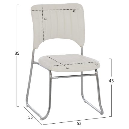 ΚΑΡΕΚΛΑ QUENTI HM1071.02 ΛΕΥΚΗ 52x60x85 εκ.-2