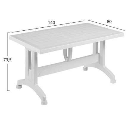 ΤΡΑΠΕΖΙ ΠΟΛΥΠΡΟΠΥΛΕΝΙΟΥ 140X80X73.5Yεκ.ΛΕΥΚΟ HM5738.01-2