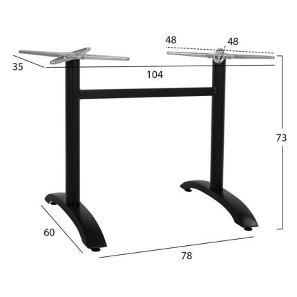ΒΑΣΗ ΑΛΟΥΜΙΝΙΟΥ ΔΙΣΤΗΛΗ HM461.01 ΜΑΥΡΟ ΜΑΤ 78Χ60Χ73Υ εκ.-2
