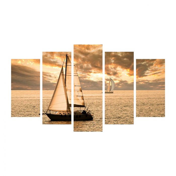 ΠΙΝΑΚΑΣ ΠΕΝΤΑΠΤΥΧΟ MDF SUNSET SAILING HM7206.01 100X0