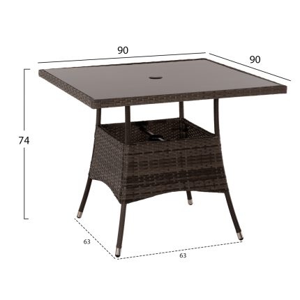 ΣΕΤ ΤΡΑΠΕΖΑΡΙΑΣ ΕΞΩΤ.ΧΩΡΟΥ 5ΤΜΧ HM5965 ΚΑΦΕ RATTAN-ΜΕΤΑΛΛΙΚΟΣ ΣΚΕΛΕΤΟΣ-ΓΥΑΛΙΝΗ ΕΠΙΦΑΝΕΙΑ-2