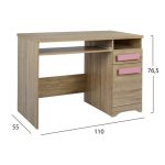 ΓΡΑΦΕΙΟ PLAYROOM SONAMA+ ΡΟΖ ΧΕΡΟΥΛΙ HM11154.02 110X55X76.5-2