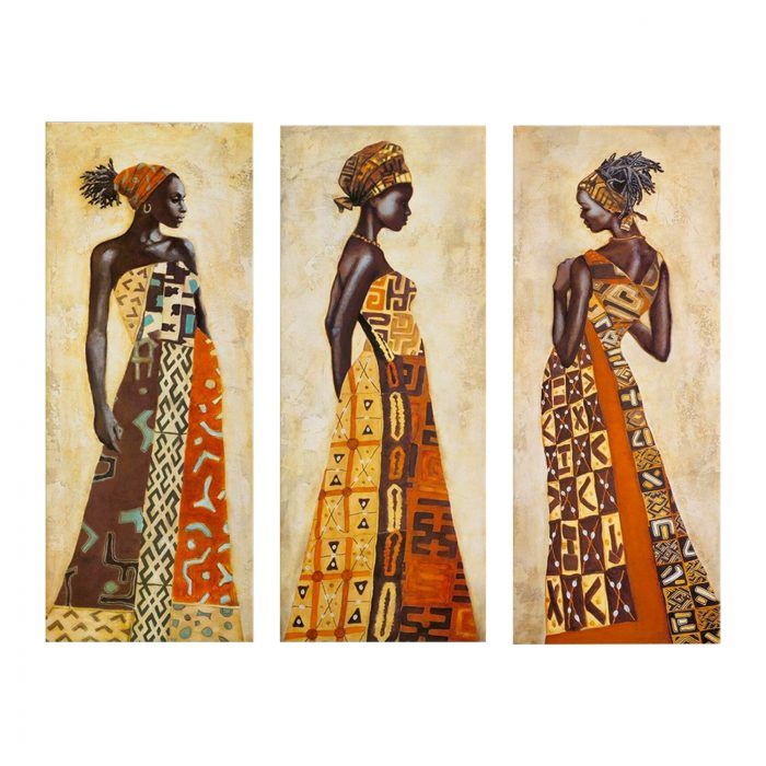 ΠΙΝΑΚΑΣ ΤΡΙΠΤΥΧΟ MDF AFRICAN STYLE WOMEN HM7204.03 60X0