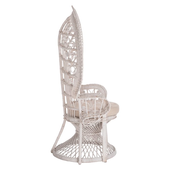 ΠΟΛΥΘΡΟΝΑ ROYAL PEACOCK HM9342.02 RATTAN ΣΕ ΛΕΥΚΟ-ΜΑΞΙΛΑΡΙ ΛΕΥΚΟ 114x72x150Yεκ.-4