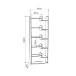 Βιβλιοθήκη Oppa pakoworld χρώμα φυσικό-λευκό 61x22x162εκ-3