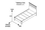 Κρεβάτι μονό OLYMPUS pakoworld σε χρώμα castillo-toro 100x200εκ-3