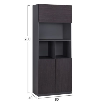 ΒΙΒΛΙΟΘΗΚΗ ΓΡΑΦΕΙΟΥ ΕΠΑΓΓΕΛΜΑΤΙΚΗ ROSEWOOD HM2089 80Χ40Χ200Υ εκ.-2