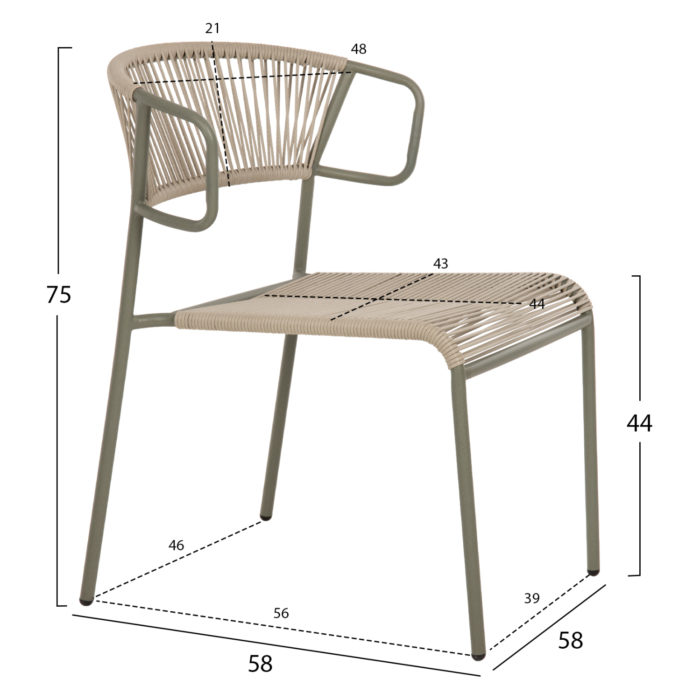 ΚΑΡΕΚΛΑ SUKI HM6053.05 ΜΕΤΑΛΛO KAI ΣΥΝΘΕΤΙΚΟ RATTAN ΣΕ ΑΝΟΙΧΤΟ ΠΡΑΣΙΝΟ 54x62x80Υεκ-2