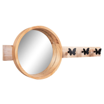 ΚΑΘΡΕΠΤΗΣ ΤΟΙΧΟΥ ΣΤΡΟΓΓΥΛΟΣ SCUTTLE HM4222 FIR WOOD&MDF-BLACK METAL 80x6