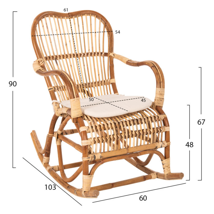 ΚΟΥΝΙΣΤΗ ΠΟΛΥΘΡΟΝΑ ΜΕ ΜΑΞΙΛΑΡΙ SANTA FE RATTAN HM9343 60x103x90Υ εκ.-2