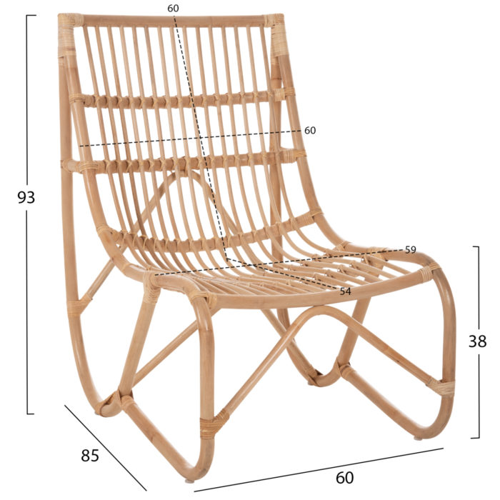 ΠΟΛΥΘΡΟΝΑ GRINN HM9815.01 ΡΑΒΔΟΙ RATTAN ΣΕ ΦΥΣΙΚΟ 60x85x93Yεκ.-2