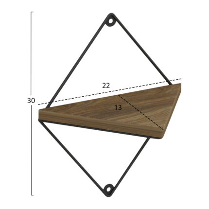 ΣΕΤ ΡΑΦΙΑ ΤΟΙΧΟΥ EVERLEIGH HM8951.11 ΜΕΤΑΛΛΟ ΜΑΥΡΟ-ΜΕΛΑΜΙΝΗ ΦΥΣΙΚΟ 22x13x30Υεκ.-2