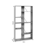 Βιβλιοθήκη Tars pakoworld οακ-μαύρο 84x25.5x154.5εκ-2