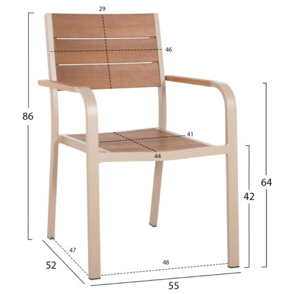 ΠΟΛΥΘΡΟΝΑ ΑΛΟΥΜΙΝΙΟΥ SAGA HM5127.04 ΣΑΜΠΑΝΙ ΜΕ POLYWOOD 55x52x86Yεκ.-2