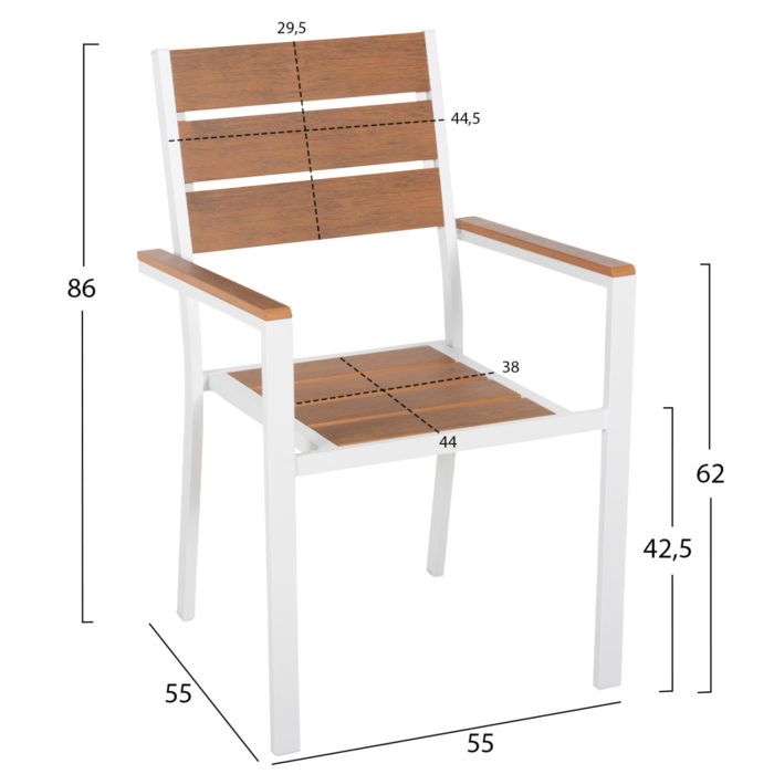 ΠΟΛΥΘΡΟΝΑ ΑΛΟΥΜΙΝΙΟΥ SAGA HM5981.01 ΛΕΥΚΗ-POLYWOOD ΣΕ ΦΥΣΙΚΟ 55x55x86Υεκ.-2