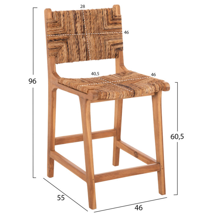 ΣΚΑΜΠΟ ΜΠΑΡ WALTER HM9842 ΞΥΛO TEAK ΣΕ ΦΥΣΙΚΟ-ΨΑΘΑ 46x55x96Υεκ.-2