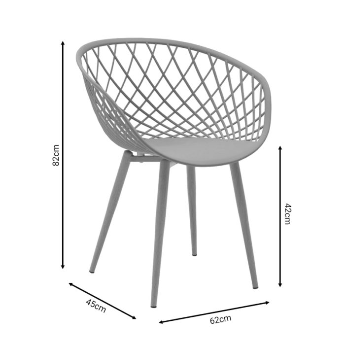 Καρέκλα Ezra pakoworld μαύρο pp-πόδι φυσικό μέταλλο 62x42x82εκ-3