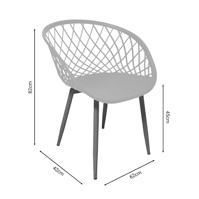 Καρέκλα Ezra pakoworld λευκό pp-πόδι μαύρο μέταλλο 62x42x82εκ-4