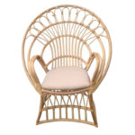 Πολυθρόνα Boloni Inart με μπεζ μαξιλάρι-φυσικό rattan 100x67x120εκ