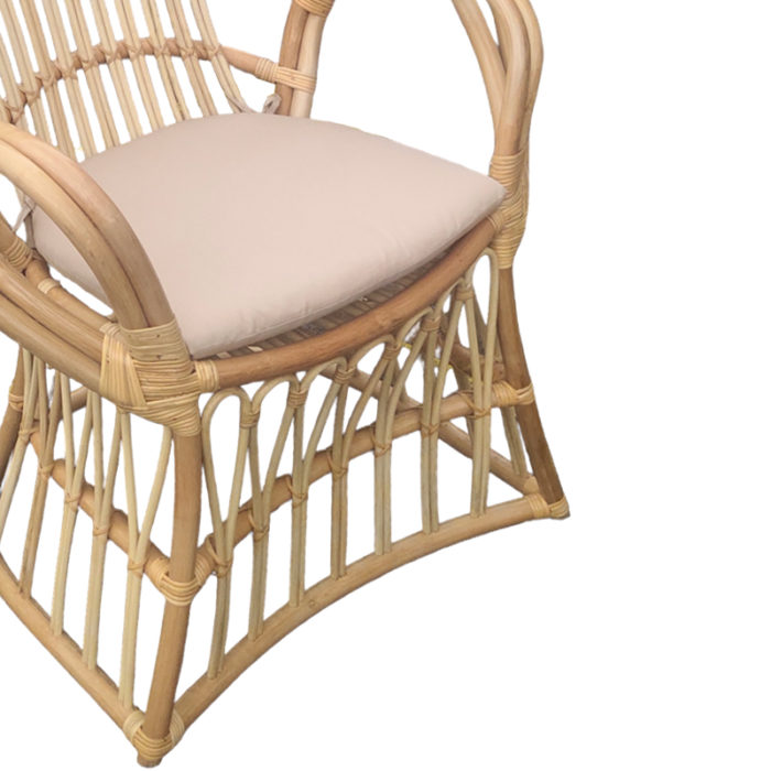 Πολυθρόνα Boloni Inart με μπεζ μαξιλάρι-φυσικό rattan 100x67x120εκ-2